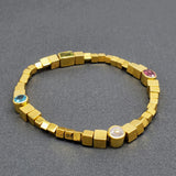 SQUARE BEADS GOLD BRACELET