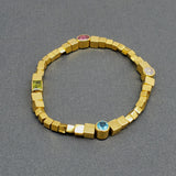 SQUARE BEADS GOLD BRACELET