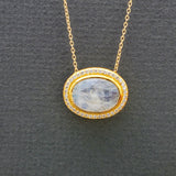 MOONSTONE DIAMONDS NECKLACE