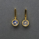 MOONSTONE GOLD SUN SYMBOL EARRINGS