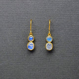 LABRADORITE/MOONSTONE GOLD EARRINGS