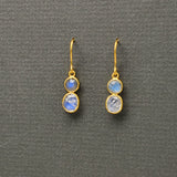 LABRADORITE/MOONSTONE GOLD EARRINGS
