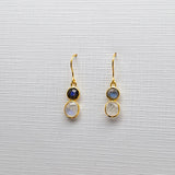 LABRADORITE/MOONSTONE GOLD EARRINGS