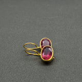PINK TOURMALINE GOLD EARRINGS