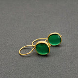 GREEN ONYX GOLD EARRINGS