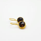 SMOKEY TOPAZ GOLD EARRINGS