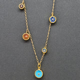 MULTI STONE SUN NECKLACE