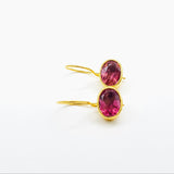 PINK TOURMALINE GOLD EARRINGS