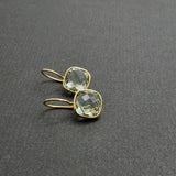 GREEN AMETHYST GOLD EARRINGS