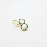 GREEN AMETHYST GOLD EARRINGS