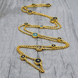 LABRADORITE SUN GOLD NECKLACE