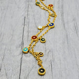MULTI STONE SUN NECKLACE