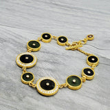 GREEN TOURMALINE SUN GOLD BRACELET