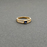 SAPPHIRE PAVE DIAMONDS GOLD RING