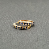 SAPPHIRES GOLD HOOPS EARRINGS