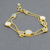 MOONSTONE-LABRADORITE SUN GOLD BRACELET