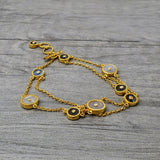 MOONSTONE-LABRADORITE SUN GOLD BRACELET