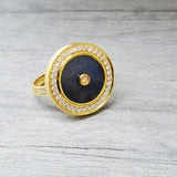 PAVE SUN GOLD RING