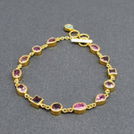 Pink Tourmaline Gold Bracelet
