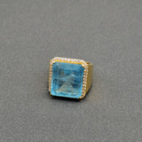 AQUAMARINE GOLD RING