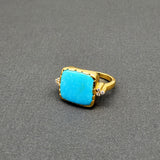 TURQUOISE DIAMONDS GOLD RING