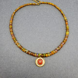 OPALS CORAL SUN GOLD NECKLACE