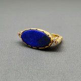 LAPIS DIAMONDS GOLD RING