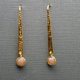HAMMERED GOLD LONG EARRINGS