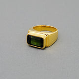 GREEN TOURMALINE GOLD RING