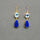 BLUE TOPAZ AND LAPIS LAZULI GOLD EARRINGS