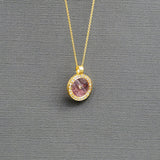 PAVE DIAMONDS 12MM SUN PENDANT NECKLACE