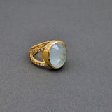 AQUAMARINE GOLD RING