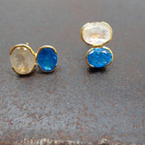MOONSTONE APATITE GOLD EARRINGS