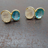 MOONSTONE APATITE GOLD EARRINGS