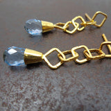 BLUE TOPAZ GOLD EARRINGS