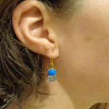 SLEEPING BEAUTY TURQUOISE TOPAZ GOLD EARRINGS