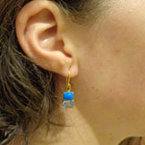 SLEEPING BEAUTY TURQUOISE TOPAZ GOLD EARRINGS