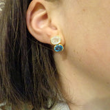 MOONSTONE APATITE GOLD EARRINGS