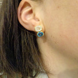 MOONSTONE APATITE GOLD EARRINGS