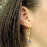 BLUE TOPAZ GOLD EARRINGS