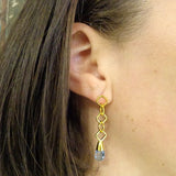 BLUE TOPAZ GOLD EARRINGS