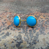 SLEEPING BEAUTY TURQUOISE GOLD EARRINGS