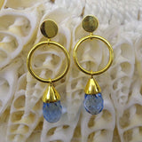 BLUE TOPAZ GOLD EARRINGS