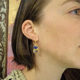 KYANITE AQUAMARINE GOLD EARRINGS