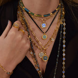 MOONSTONES SUN GOLD NECKLACE