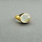 Hand Crafted 18kt Yellow gold ring with a clear umbrella cut Aquamarine stone. Available with an array of other gemstones for a personalized touch.
18 kt Yellow Gold
Aquamarine
Hand-Crafted
Available in a variety of gemstones