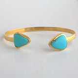 TURQUOISE OPEN GOLD BANGLE