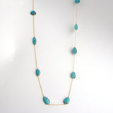 LONG TURQUOISE GOLD NECKLACE