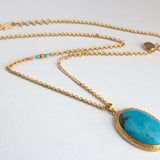 TURQUOISE PAVE DIAMONDS NECKLACE