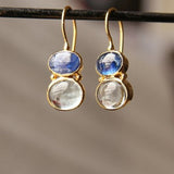 KYANITE AQUAMARINE GOLD EARRINGS
